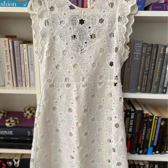 Zara Dresses & Skirts - Zara White Eyelet Star A-line Dress - womens Small - moving sale!